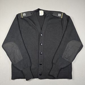 Military Equipment Mehlin & Estey Co. Men's Black Cardigan Sweater Size 46R